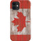Canadian Flag Dark Wood iPhone 12 Mini Lite Case